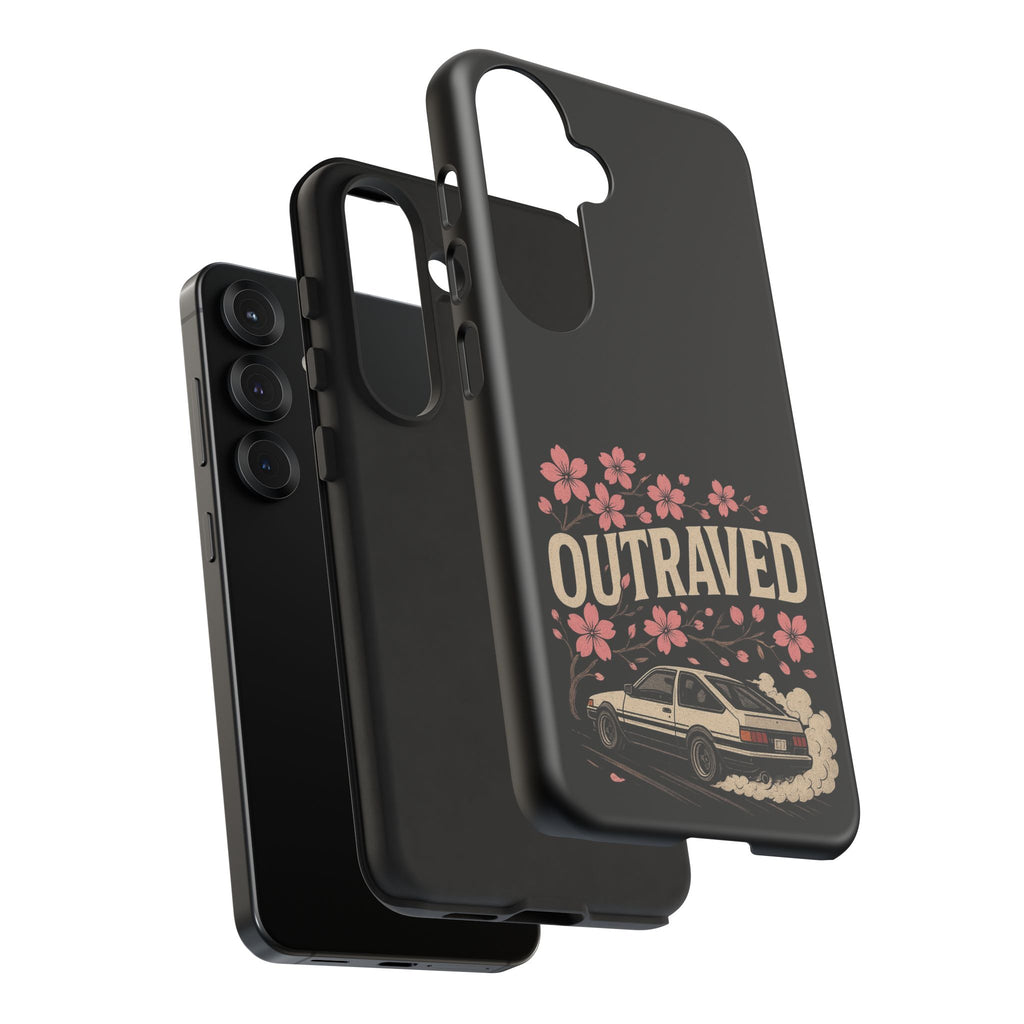 Phone Case — “Outraved” Drift Car Graphic with Cherry Blossoms