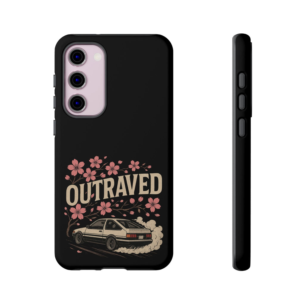 Phone Case — “Outraved” Drift Car Graphic with Cherry Blossoms
