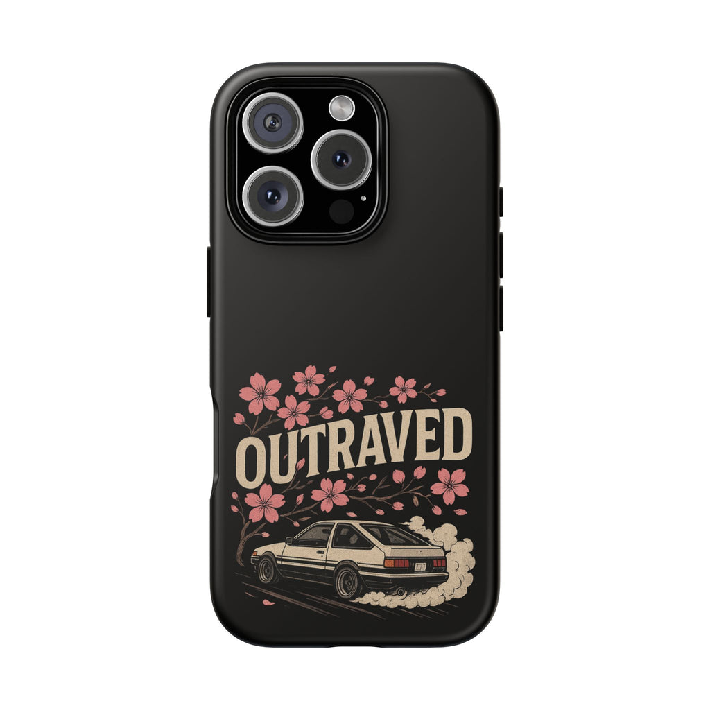 Phone Case — “Outraved” Drift Car Graphic with Cherry Blossoms