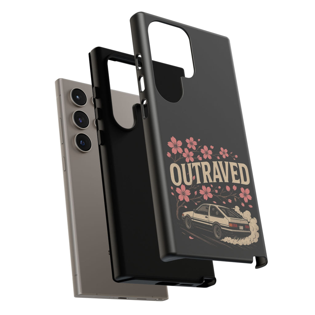Phone Case — “Outraved” Drift Car Graphic with Cherry Blossoms