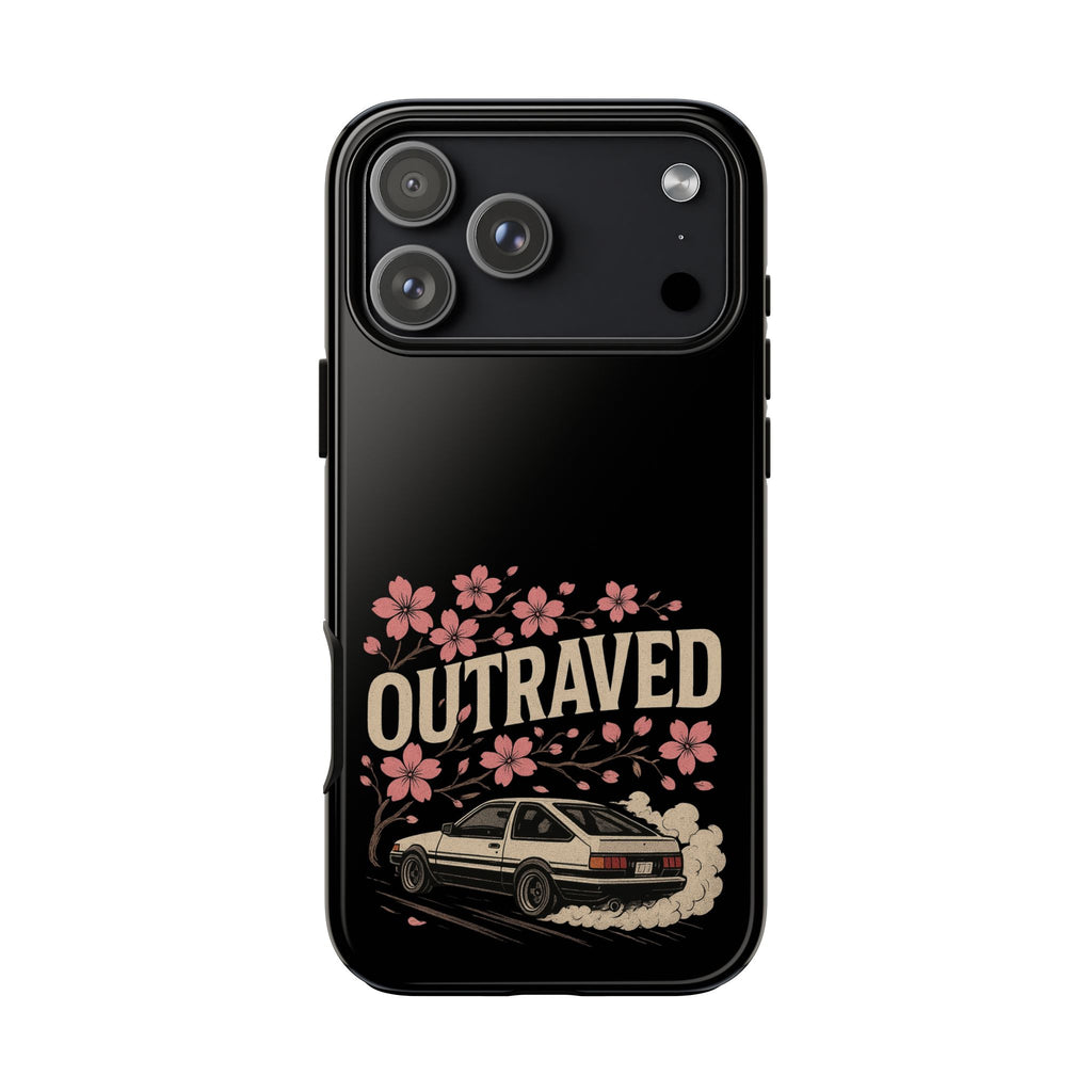 Phone Case — “Outraved” Drift Car Graphic with Cherry Blossoms