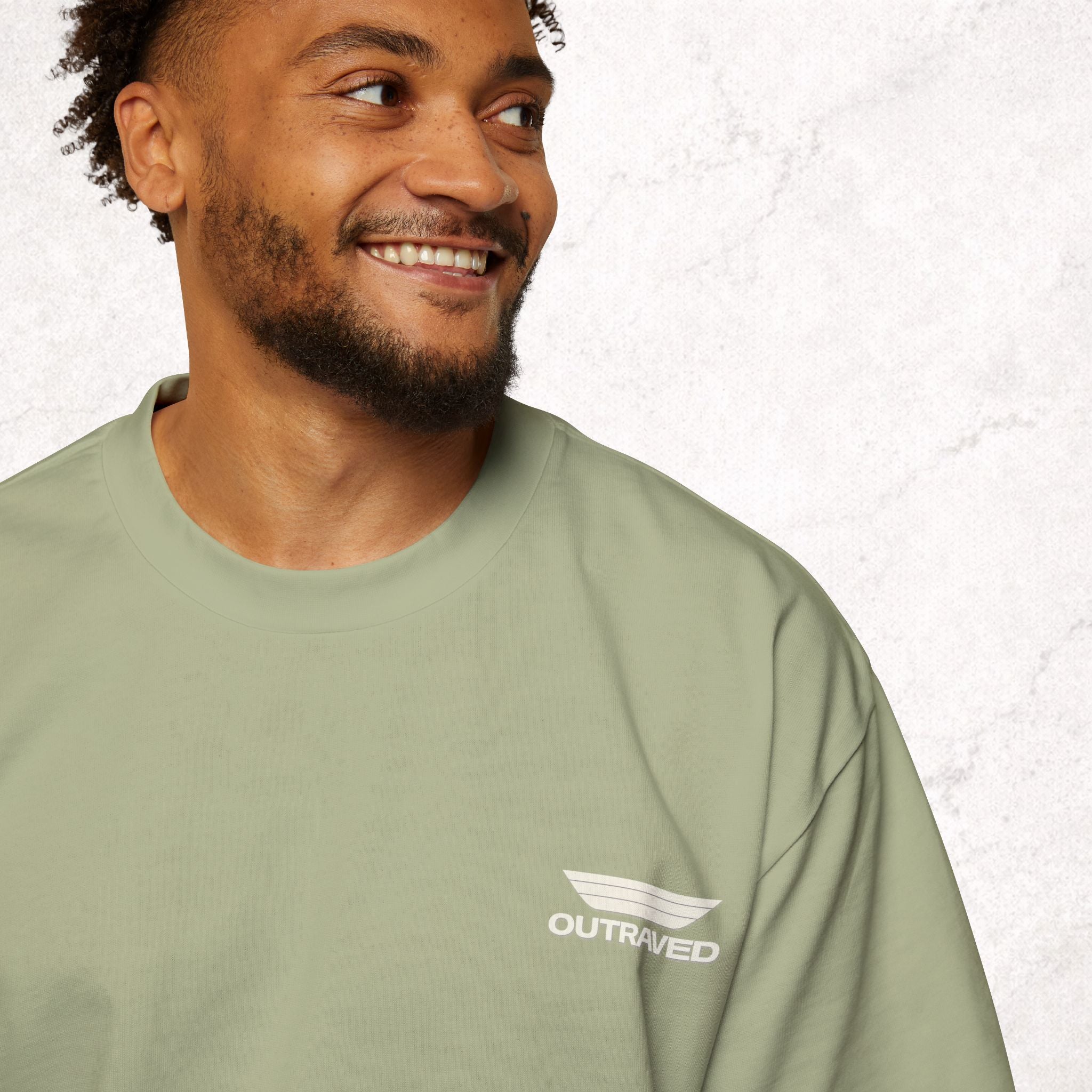 Outraved Logo Tee — Retro Graphic Oversized Men’s T‑Shirt