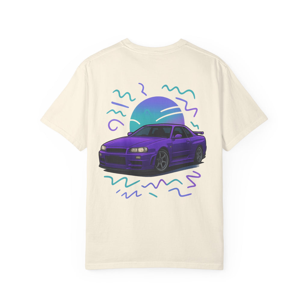 A Retro Skyline R34 T-Shirt — Purple JDM Car Graphic Tee