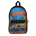 Outraved Sports Car Backpack — Neon Street Racing Graphic Bag