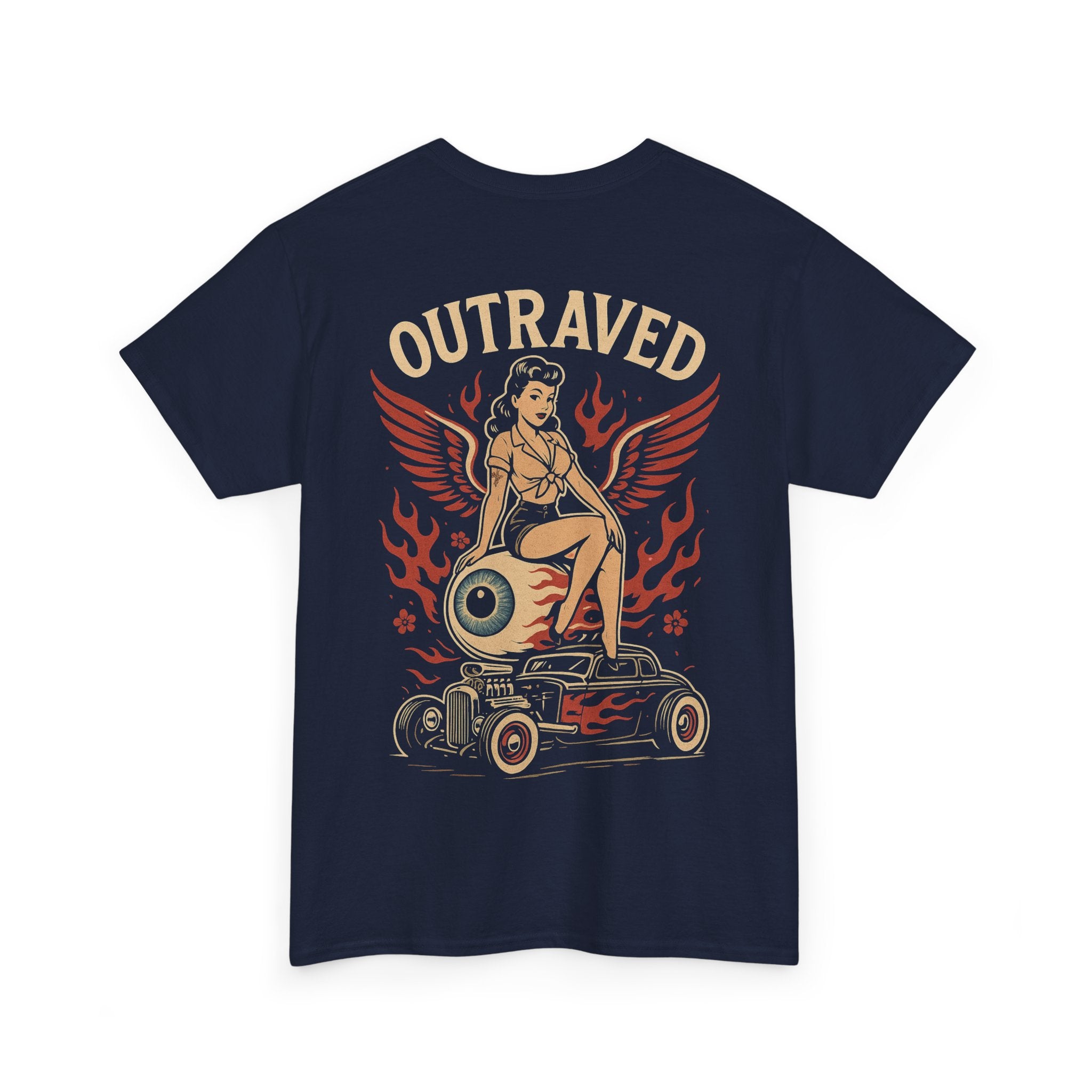 A Outraved Pinup Eyeball Hot Rod Tee.