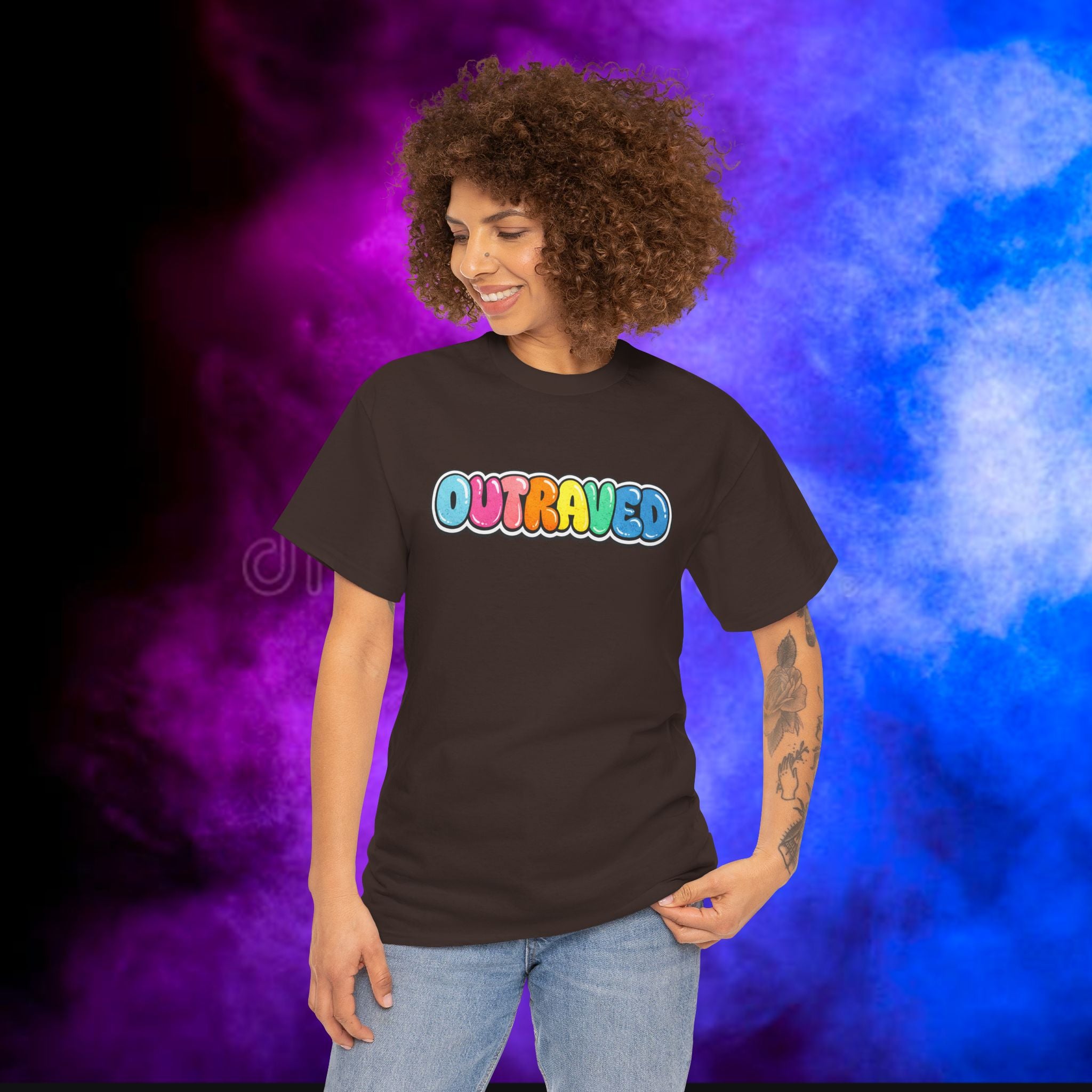 OUTRAVED colorburst collection tee