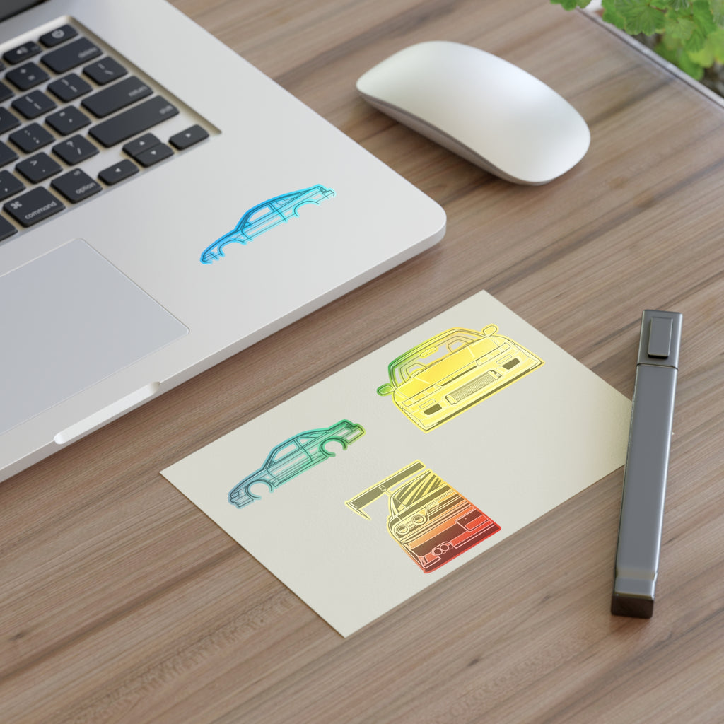 Stickers JDM  S13 Sticker Sheet – Black Line Art 4-Pack