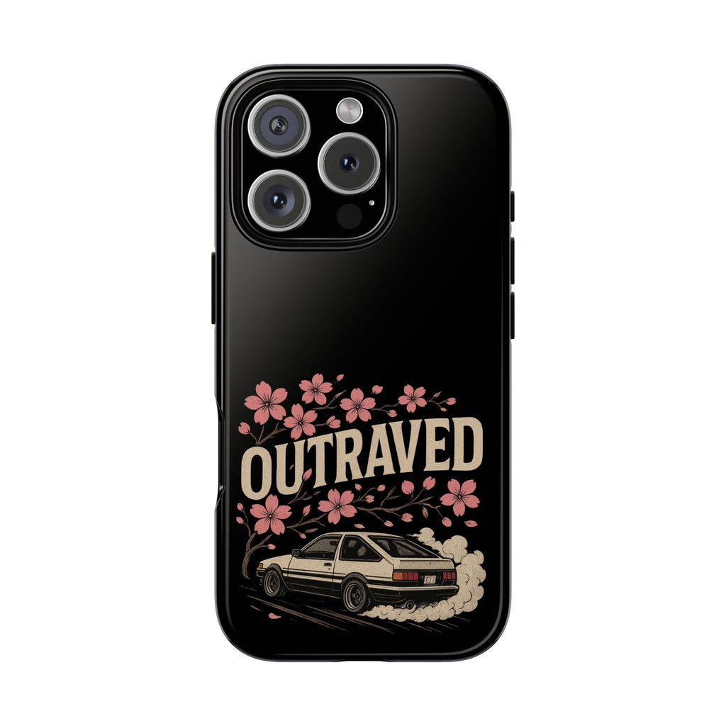 Phone Case — “Outraved” Drift Car Graphic with Cherry Blossoms