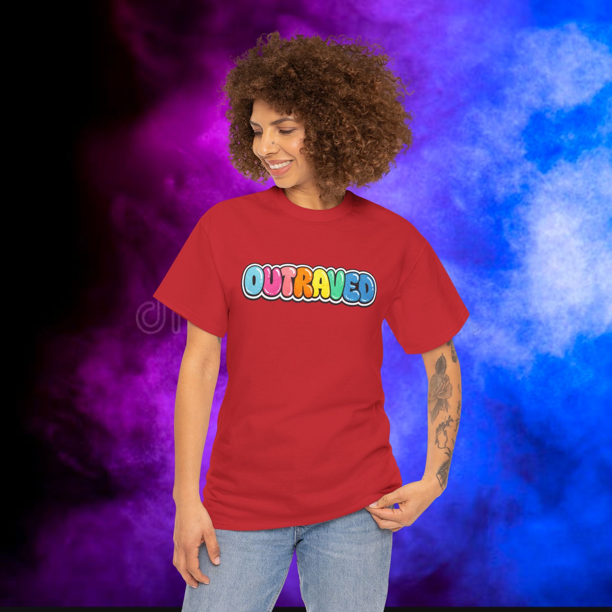 OUTRAVED colorburst collection tee