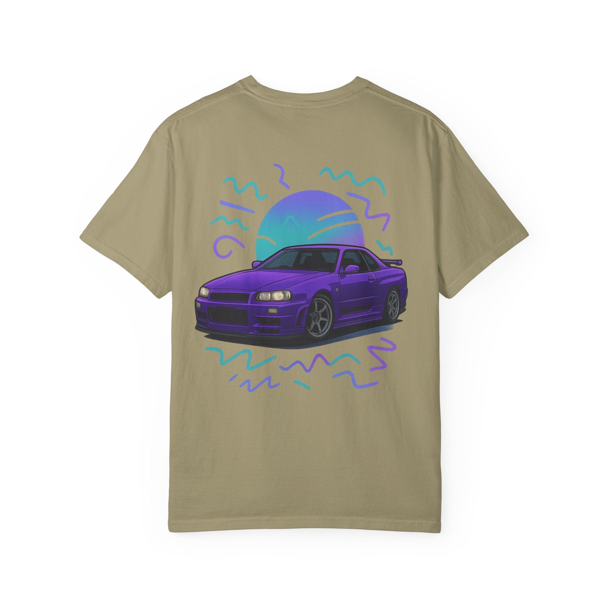 A Retro Skyline R34 T-Shirt — Purple JDM Car Graphic Tee