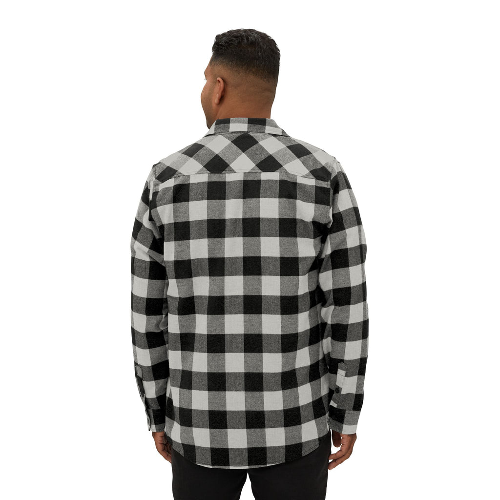Black & White Buffalo Plaid Flannel Shirt