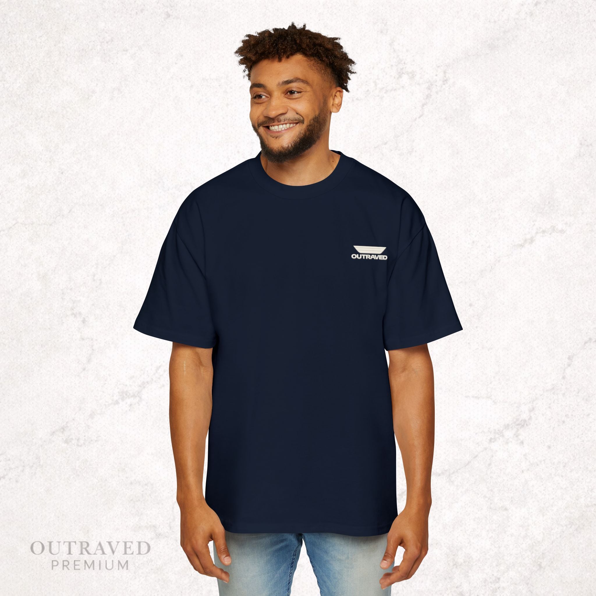 Outraved Logo Tee — Retro Graphic Oversized Men’s T‑Shirt