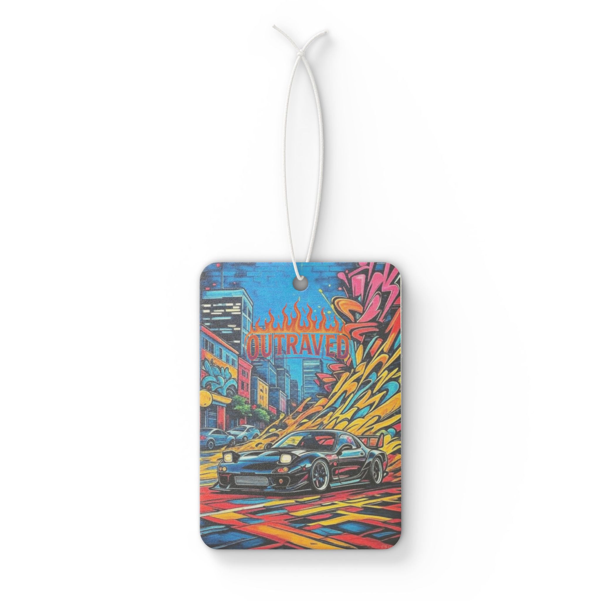 Street Racer Car Air Freshener — Graffiti City Sports Car Scented Tag