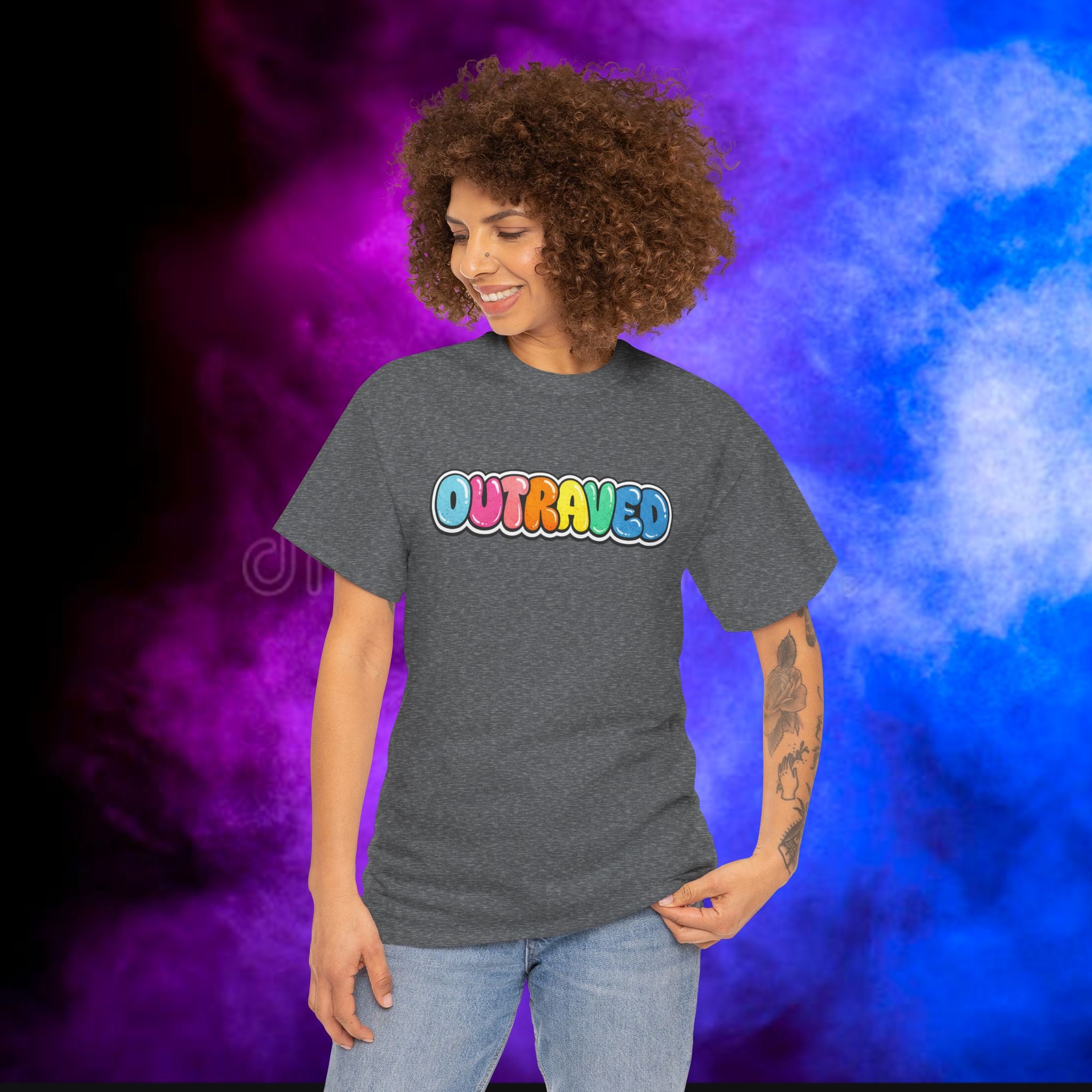 OUTRAVED colorburst collection tee
