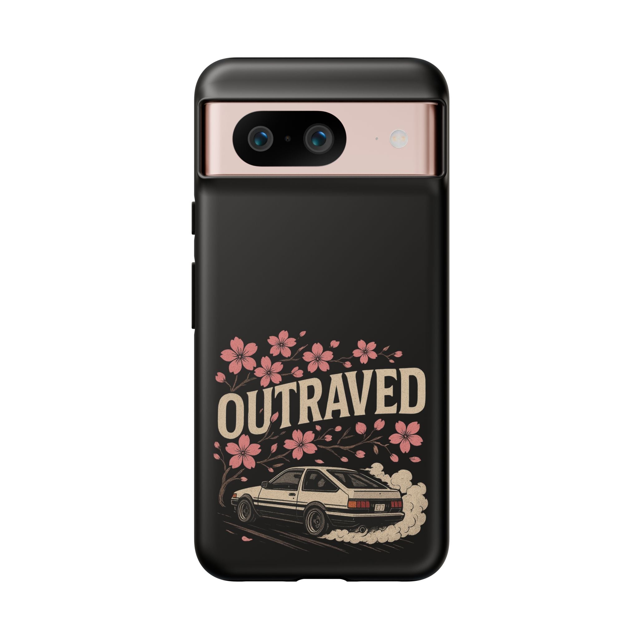 Phone Case — “Outraved” Drift Car Graphic with Cherry Blossoms