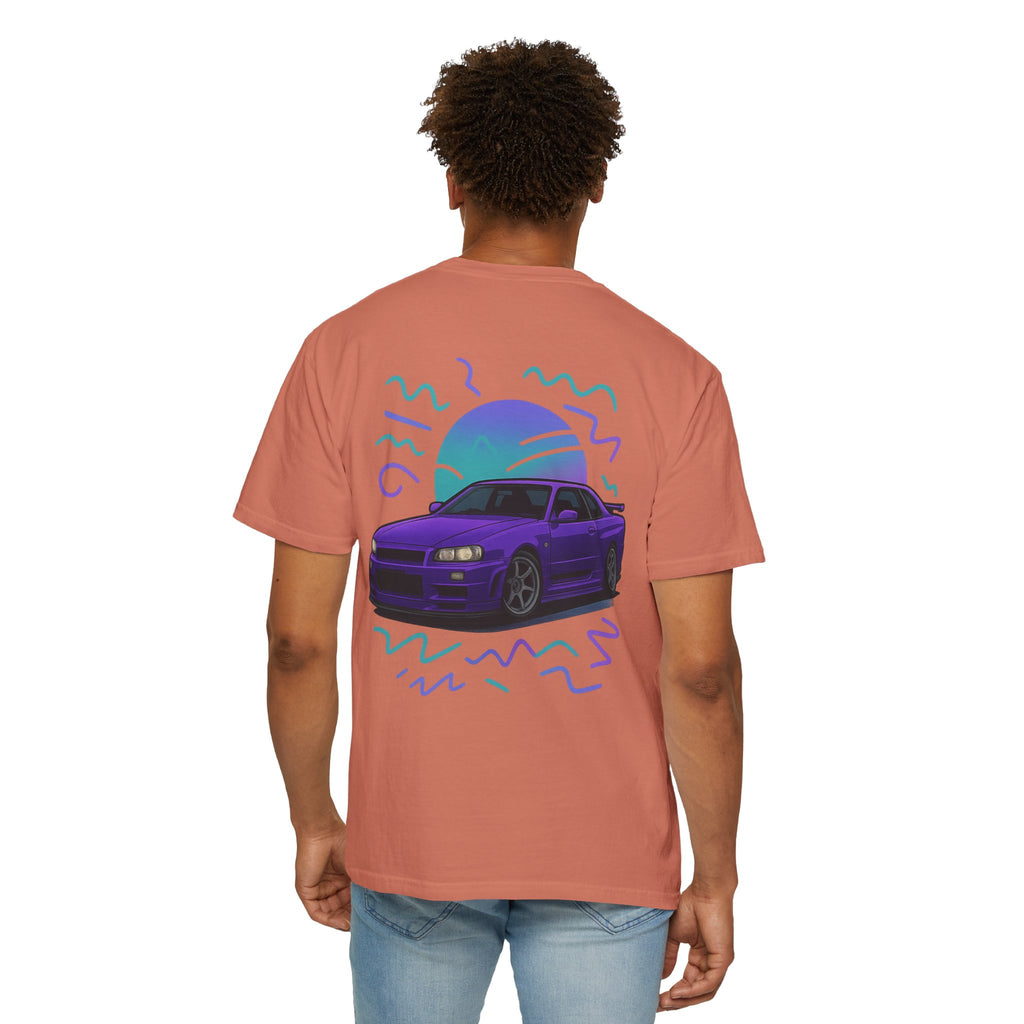 A Retro Skyline R34 T-Shirt — Purple JDM Car Graphic Tee