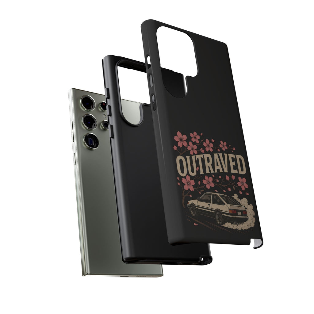 Phone Case — “Outraved” Drift Car Graphic with Cherry Blossoms