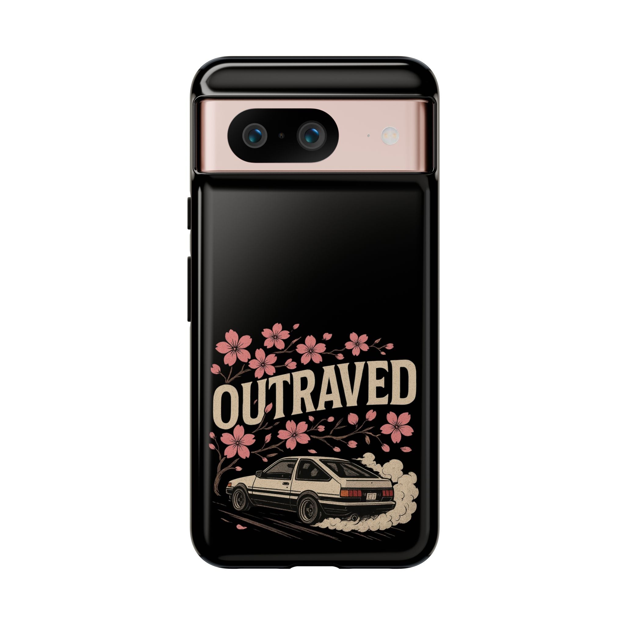 Phone Case — “Outraved” Drift Car Graphic with Cherry Blossoms