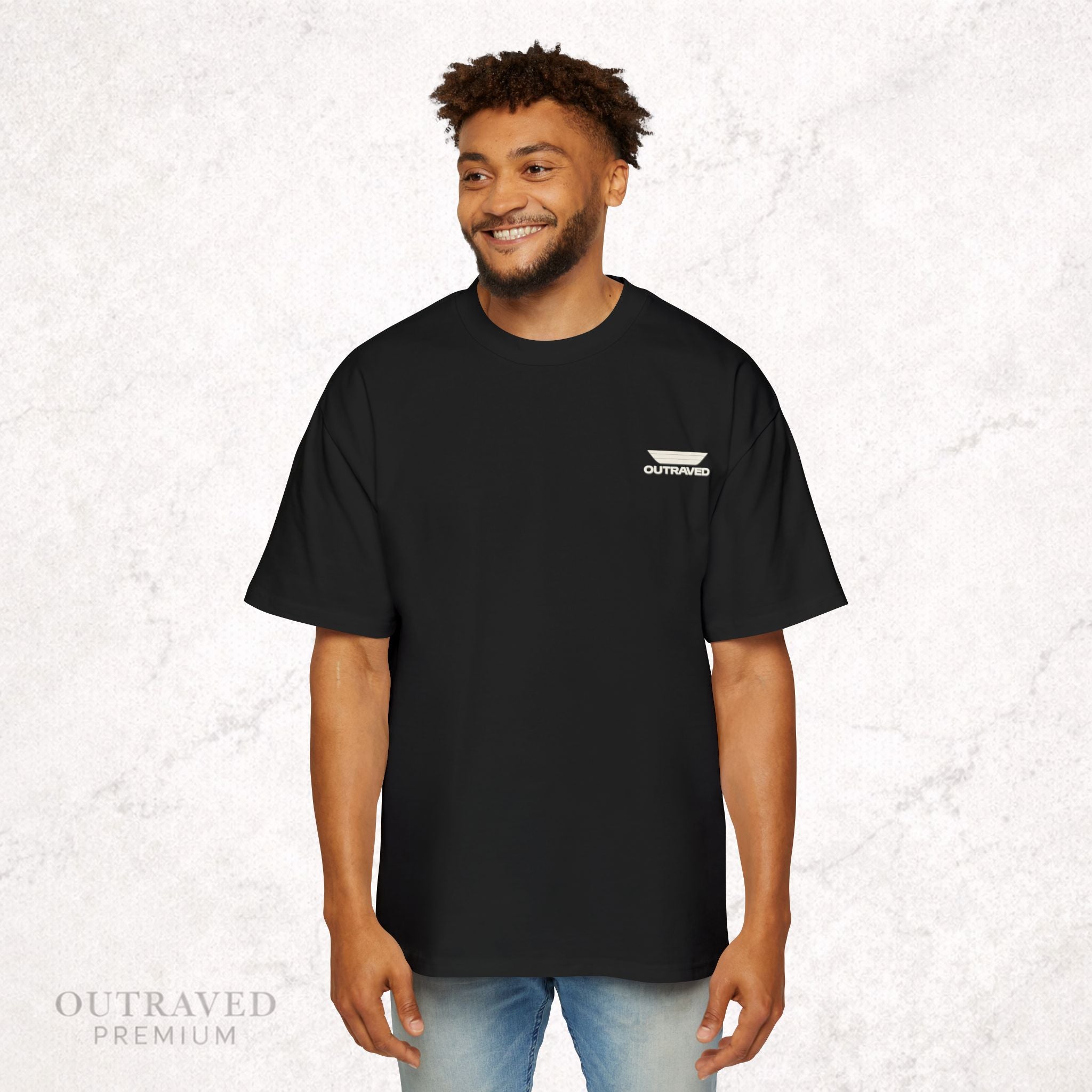 Outraved Logo Tee — Retro Graphic Oversized Men’s T‑Shirt