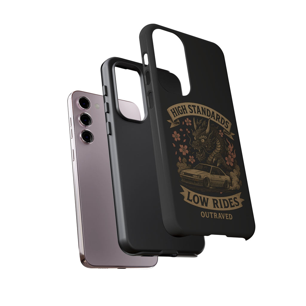 Phone Case — "High Standards Low Rides" Retro Dragon Car Design