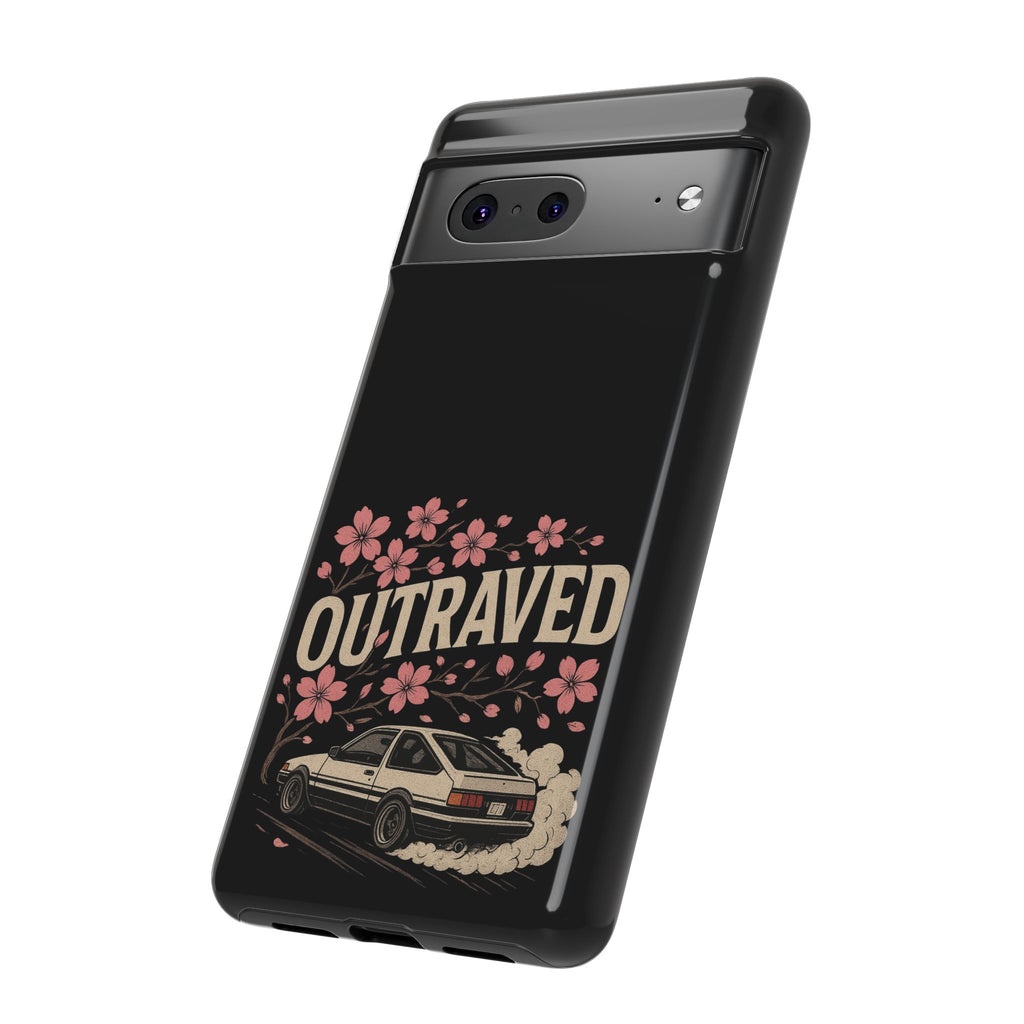 Phone Case — “Outraved” Drift Car Graphic with Cherry Blossoms