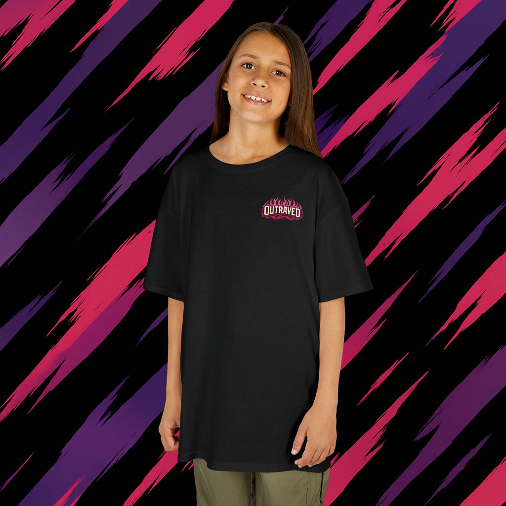 Kids T‑Shirt — Neon Anime Girl