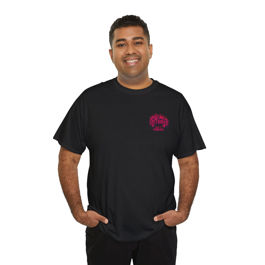 Outraved Wheel Graphic Tee — Vintage Racing Flame Design