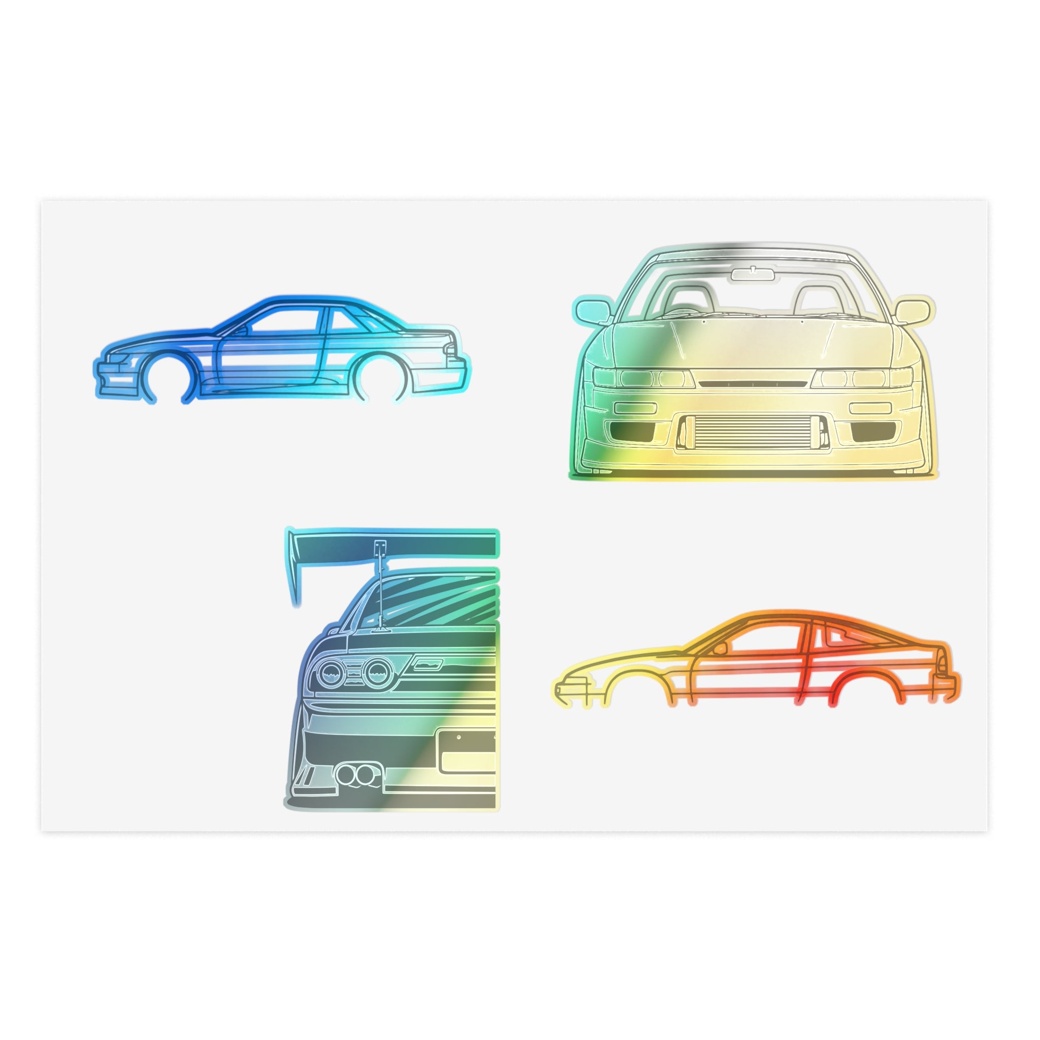 Stickers JDM  S13 Sticker Sheet – Black Line Art 4-Pack