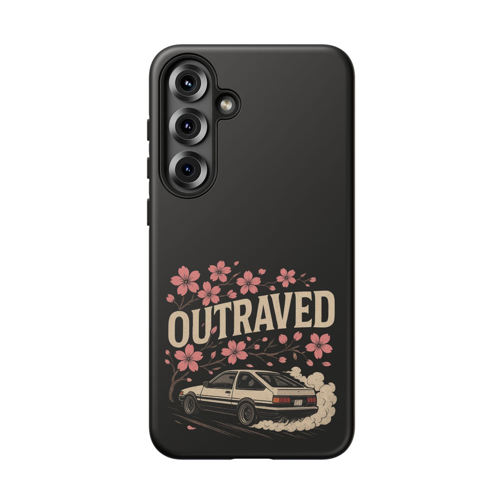 Phone Case — “Outraved” Drift Car Graphic with Cherry Blossoms