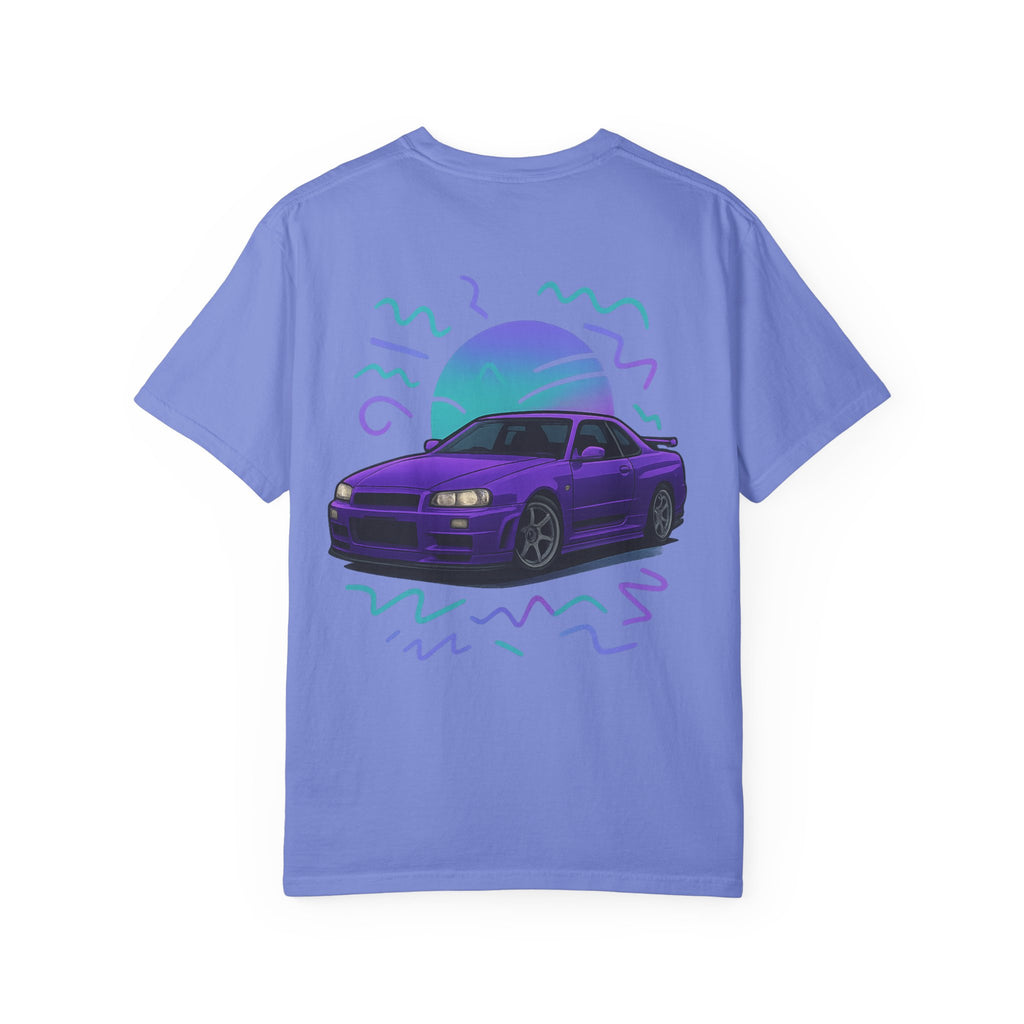A Retro Skyline R34 T-Shirt — Purple JDM Car Graphic Tee