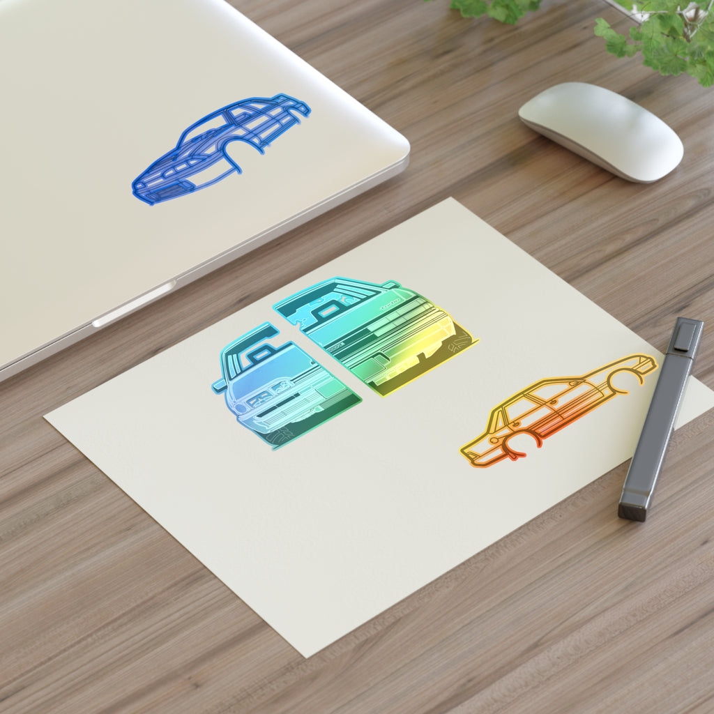 Stickers Fully sick vl brah Line Art Sticker Sheet — Retro Car Outline Decals