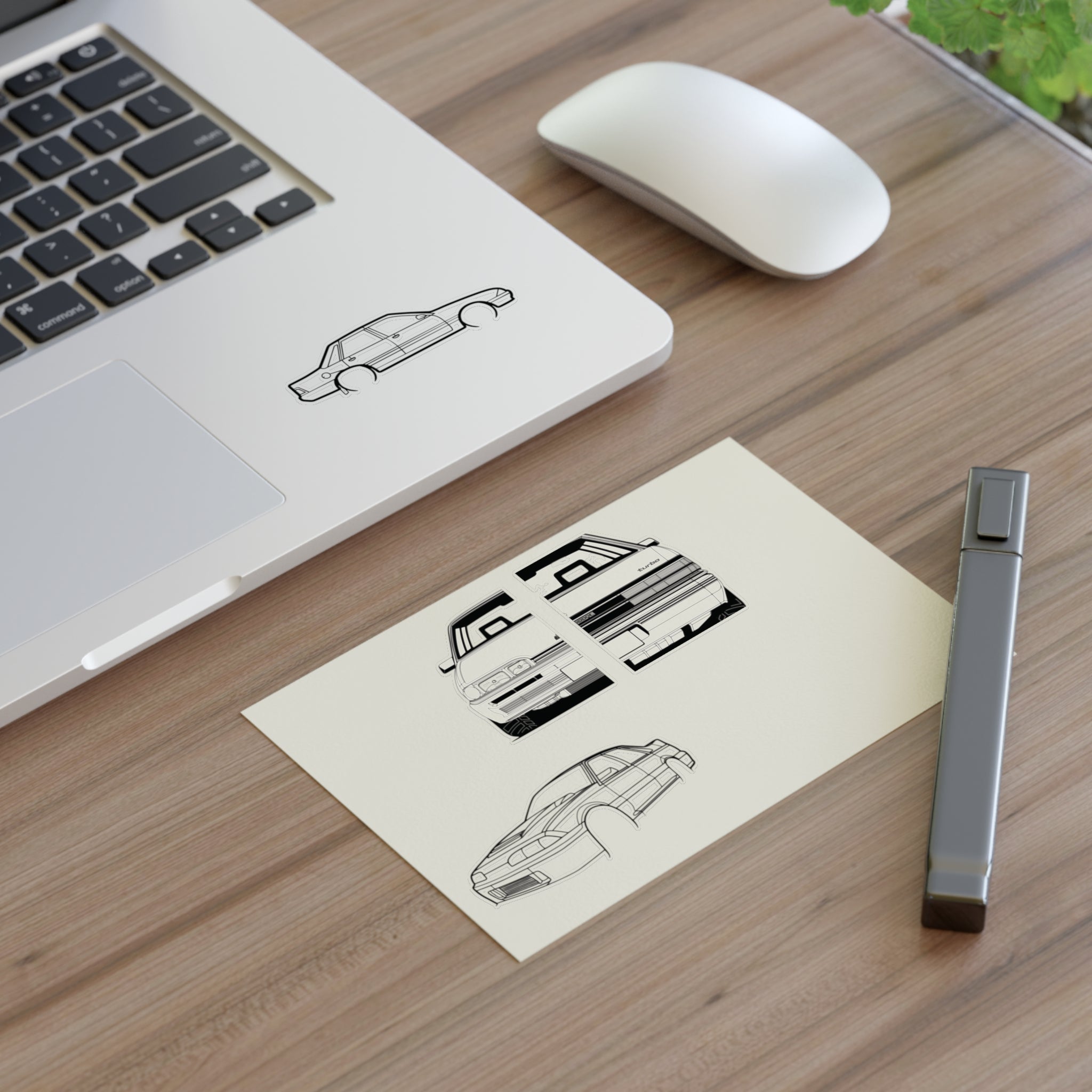 Stickers Fully sick vl brah Line Art Sticker Sheet — Retro Car Outline Decals