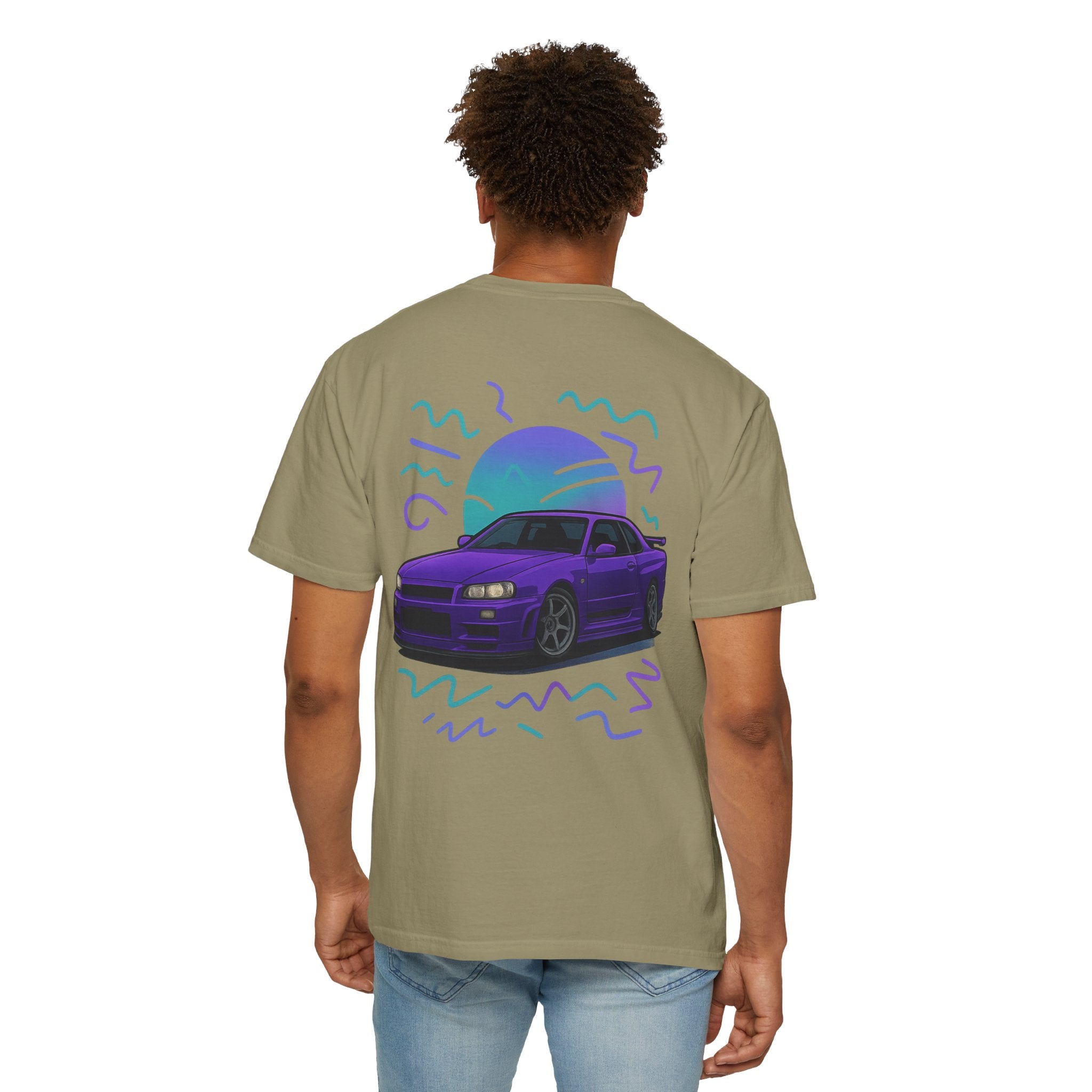 A Retro Skyline R34 T-Shirt — Purple JDM Car Graphic Tee