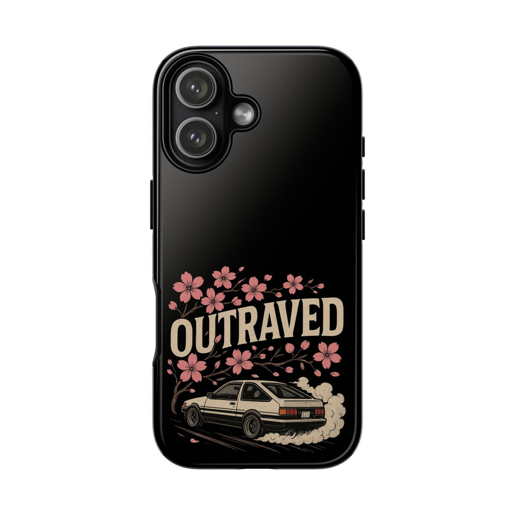 Phone Case — “Outraved” Drift Car Graphic with Cherry Blossoms