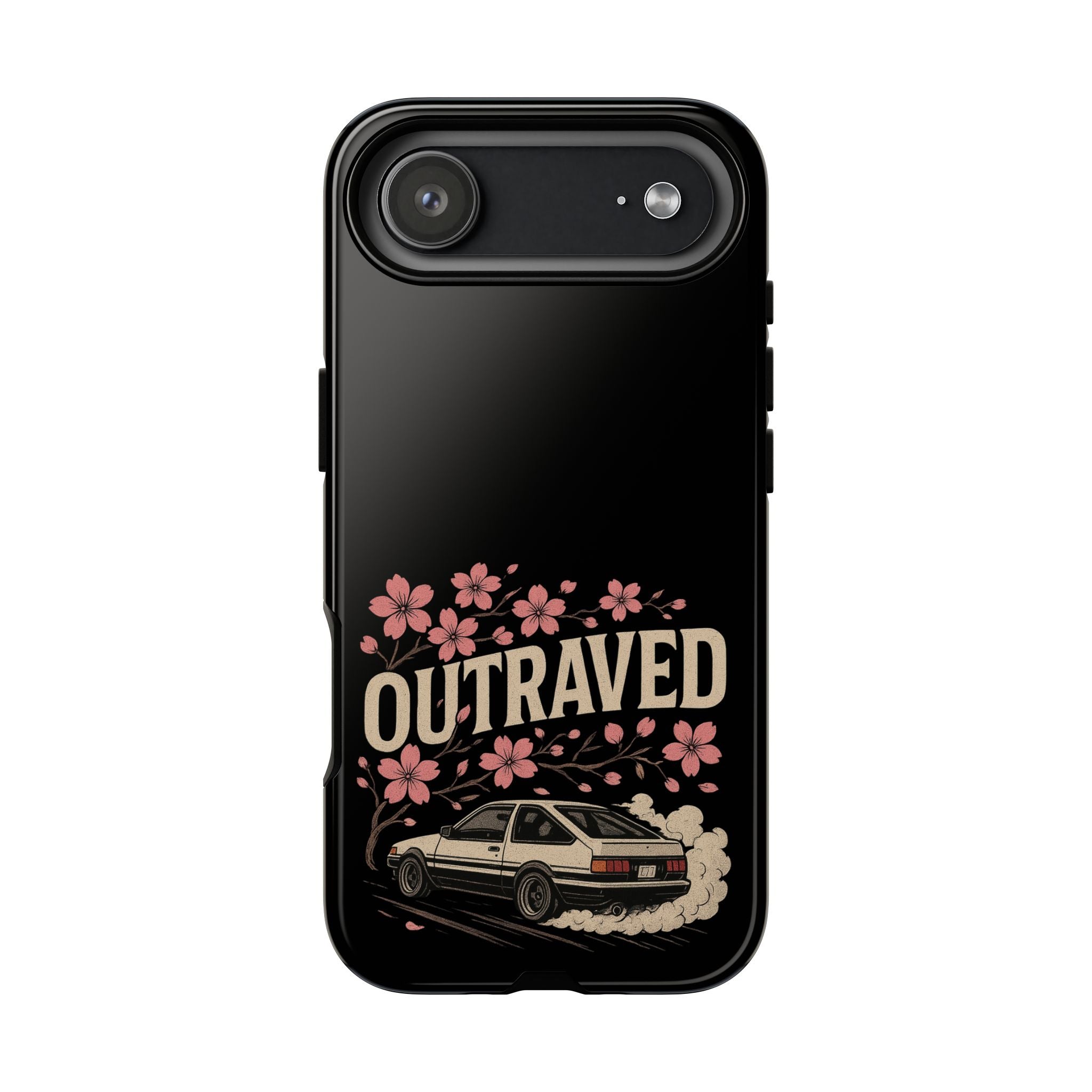 Phone Case — “Outraved” Drift Car Graphic with Cherry Blossoms