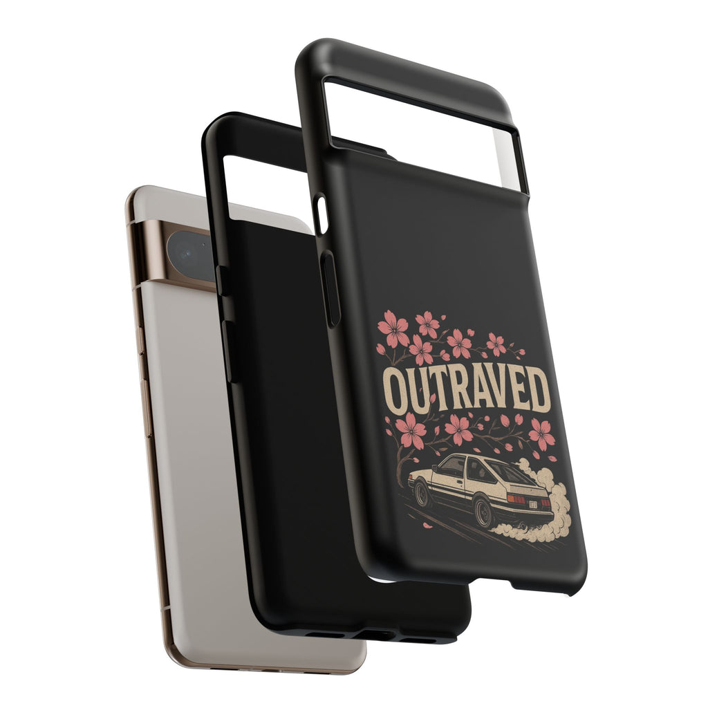 Phone Case — “Outraved” Drift Car Graphic with Cherry Blossoms