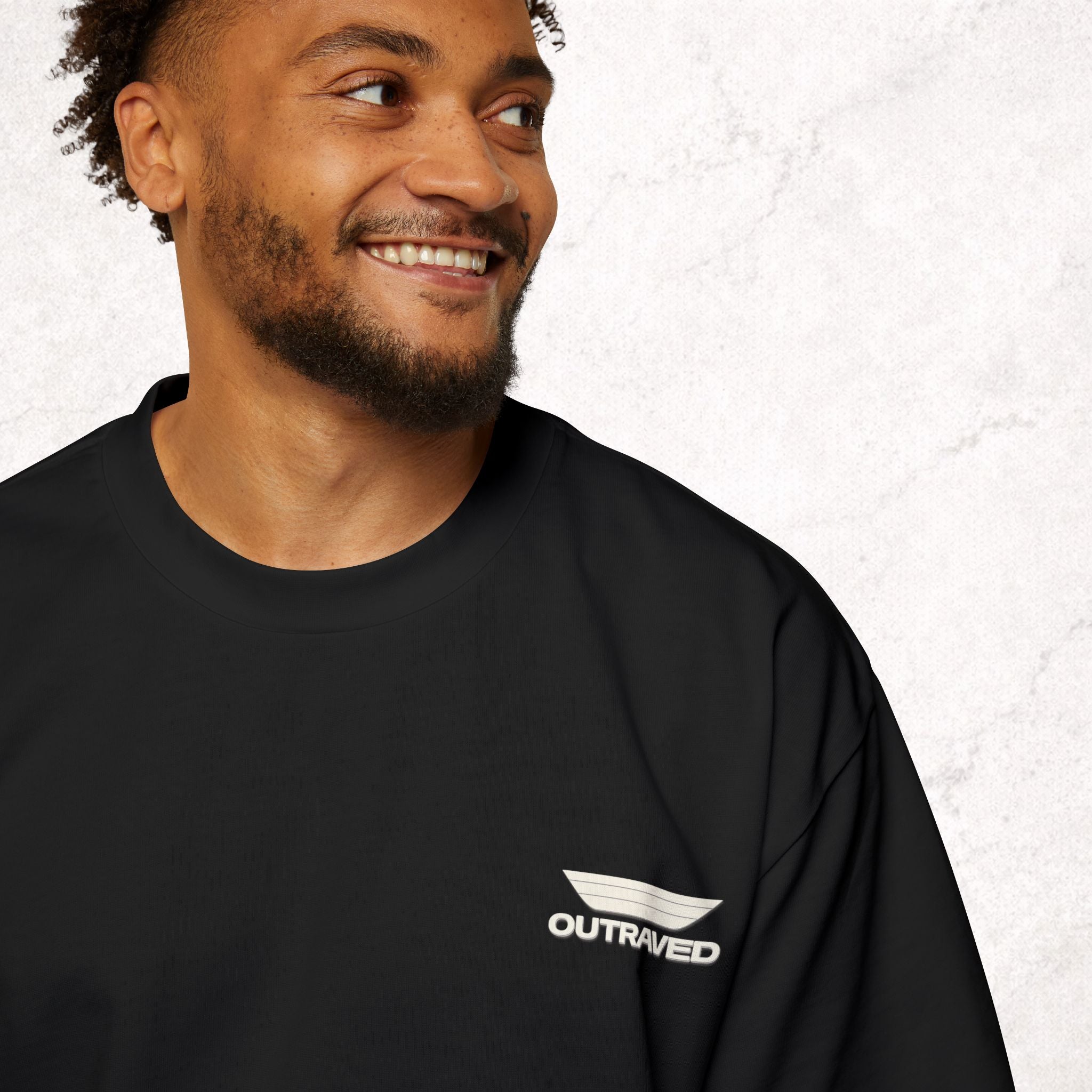 Outraved Logo Tee — Retro Graphic Oversized Men’s T‑Shirt
