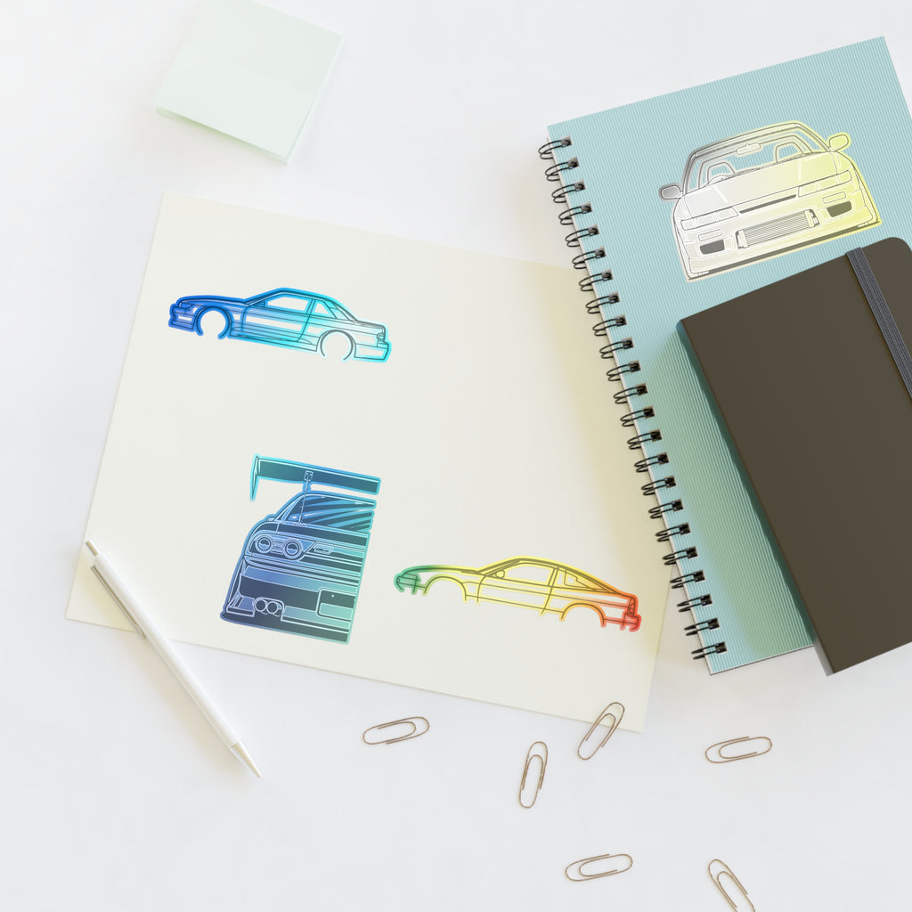 Stickers JDM  S13 Sticker Sheet – Black Line Art 4-Pack