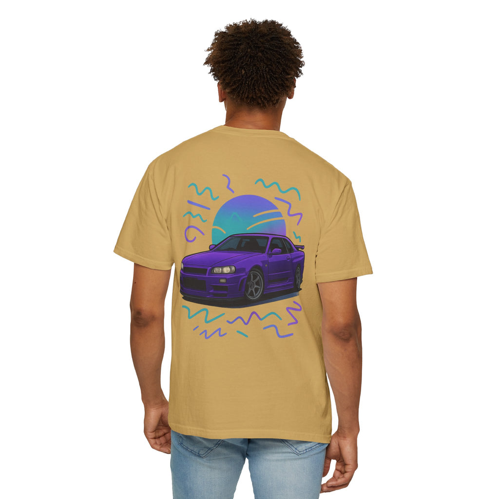 A Retro Skyline R34 T-Shirt — Purple JDM Car Graphic Tee