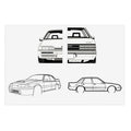 Stickers Fully sick vl brah Line Art Sticker Sheet — Retro Car Outline Decals