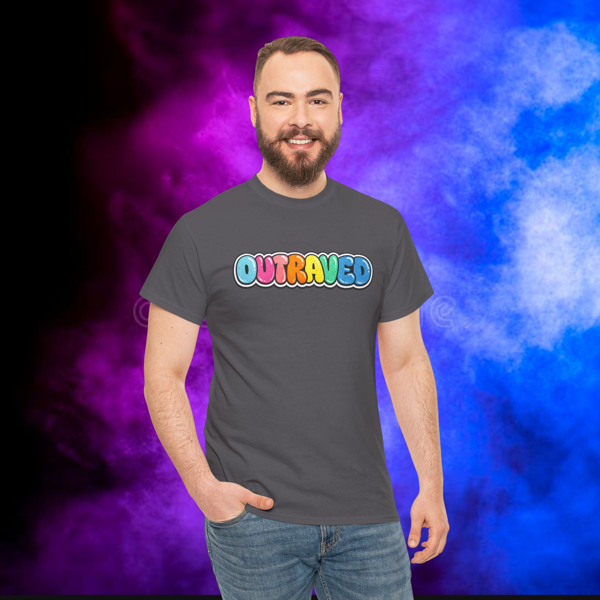 OUTRAVED colorburst collection tee