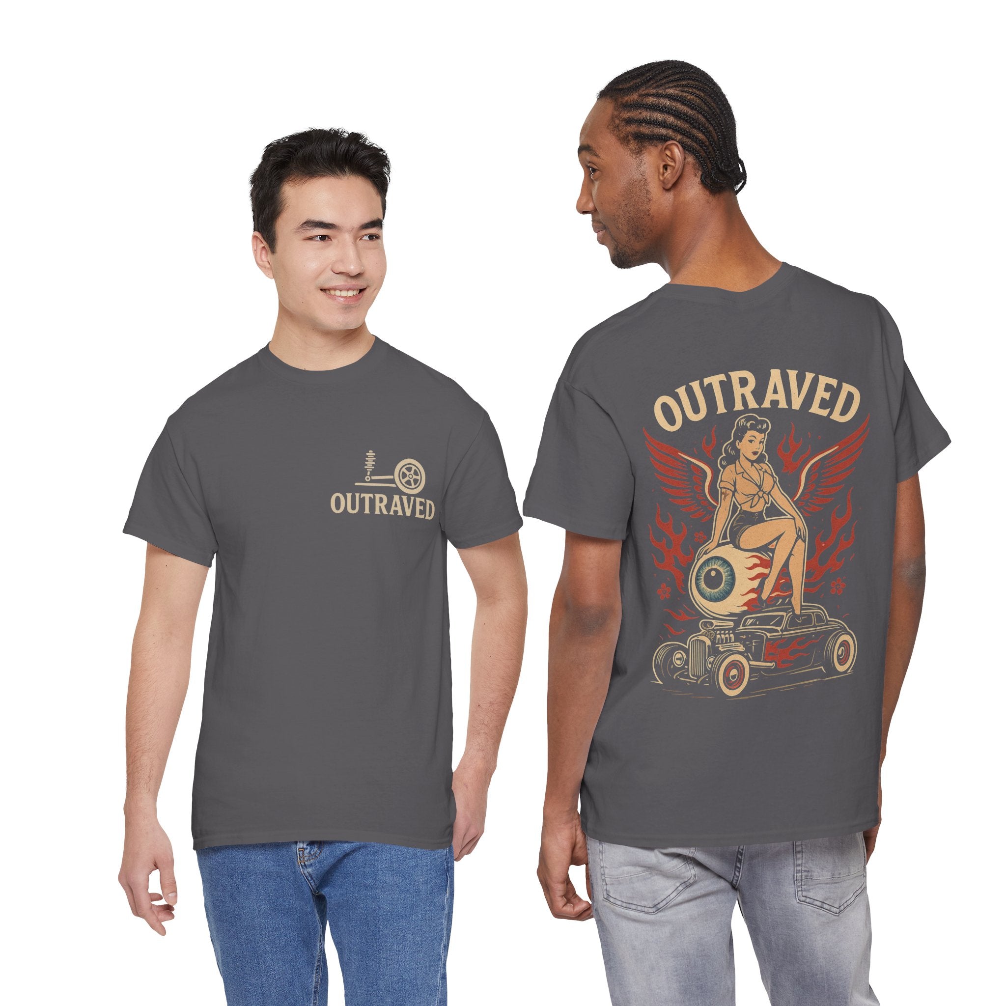 A Outraved Pinup Eyeball Hot Rod Tee.