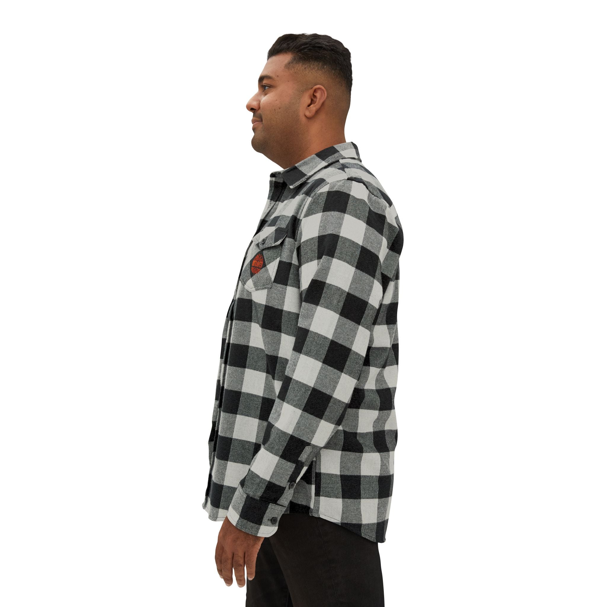 Black & White Buffalo Plaid Flannel Shirt