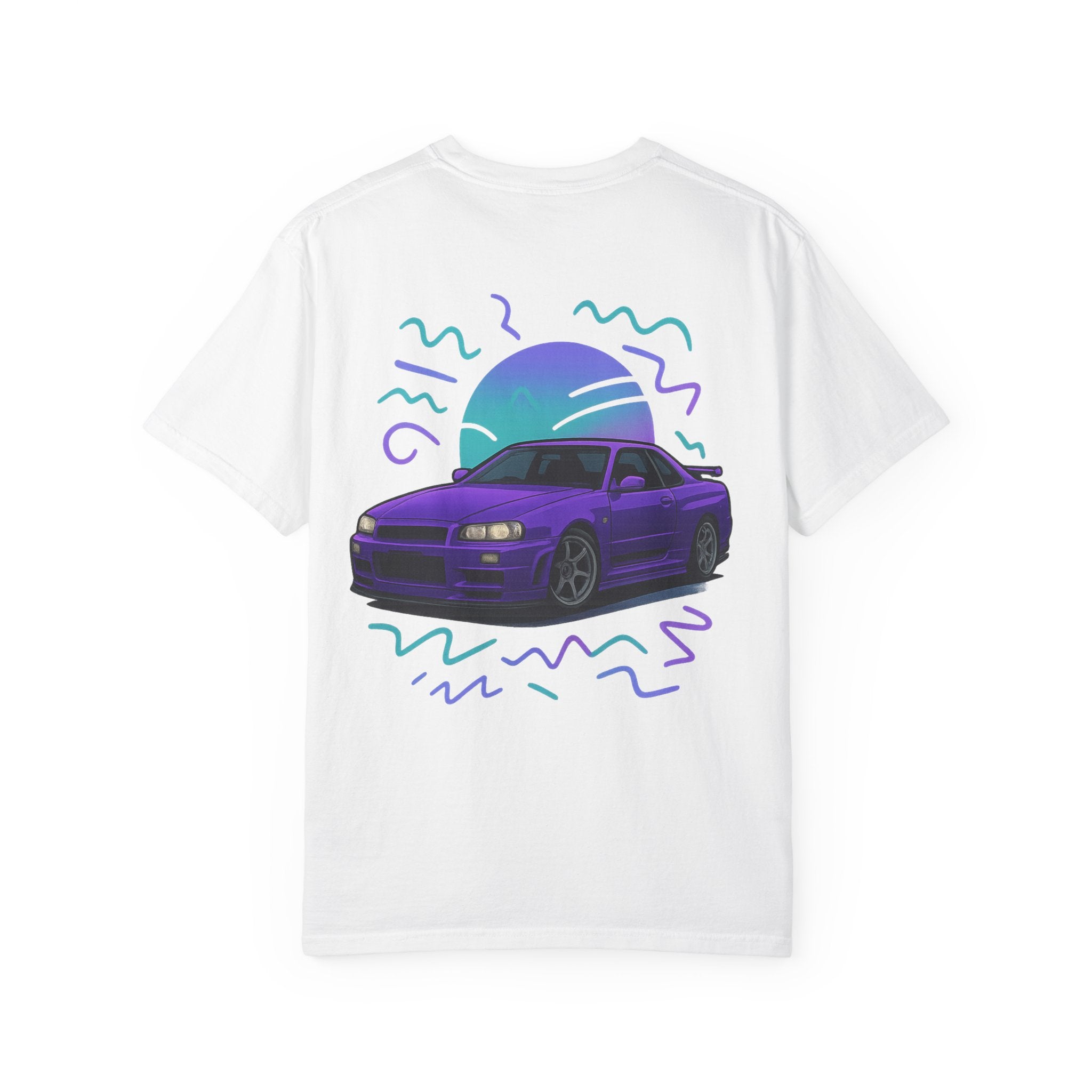 A Retro Skyline R34 T-Shirt — Purple JDM Car Graphic Tee