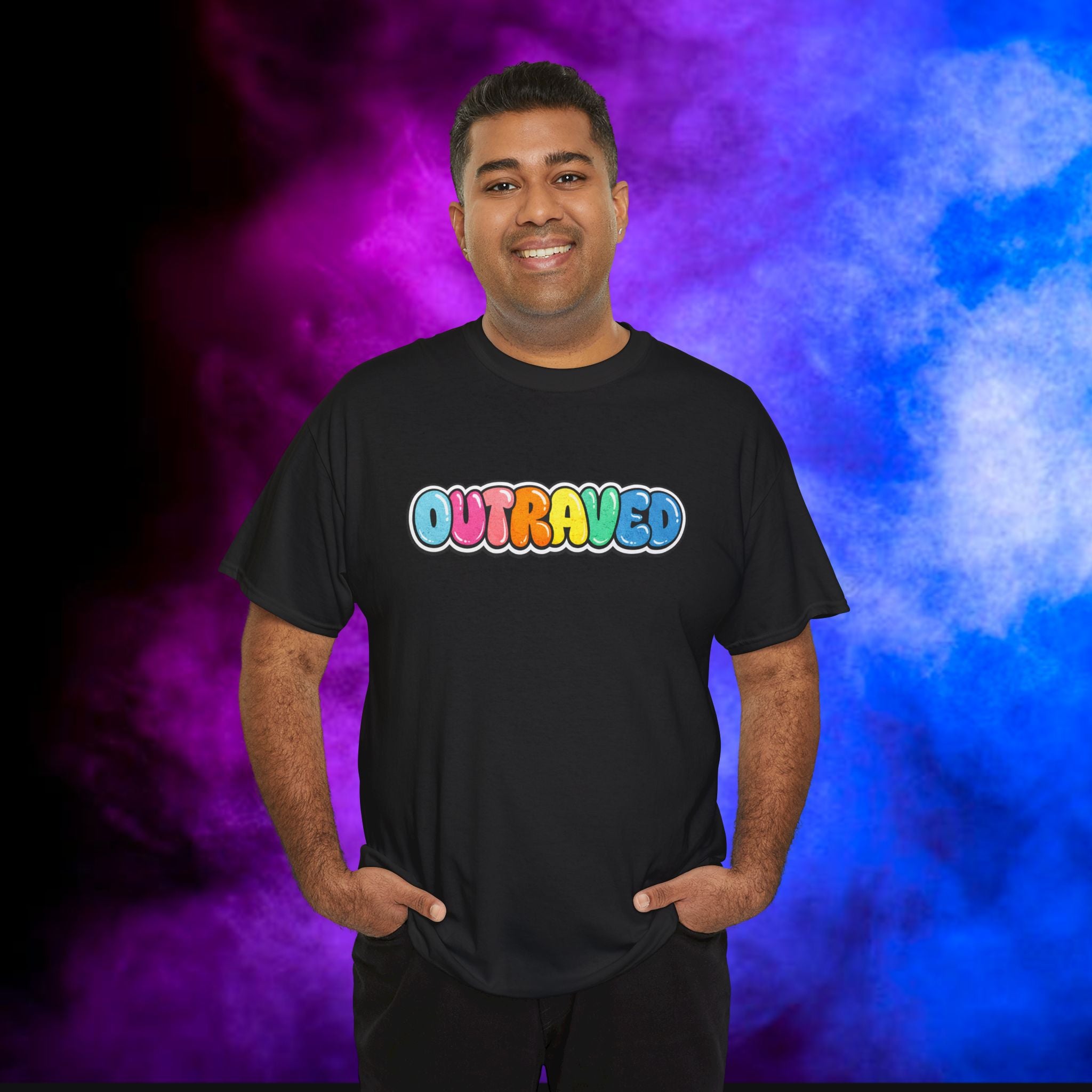 OUTRAVED colorburst collection tee