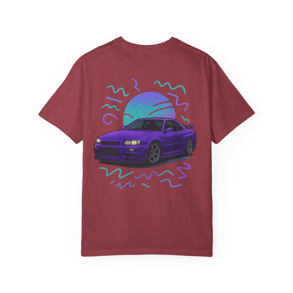 A Retro Skyline R34 T-Shirt — Purple JDM Car Graphic Tee