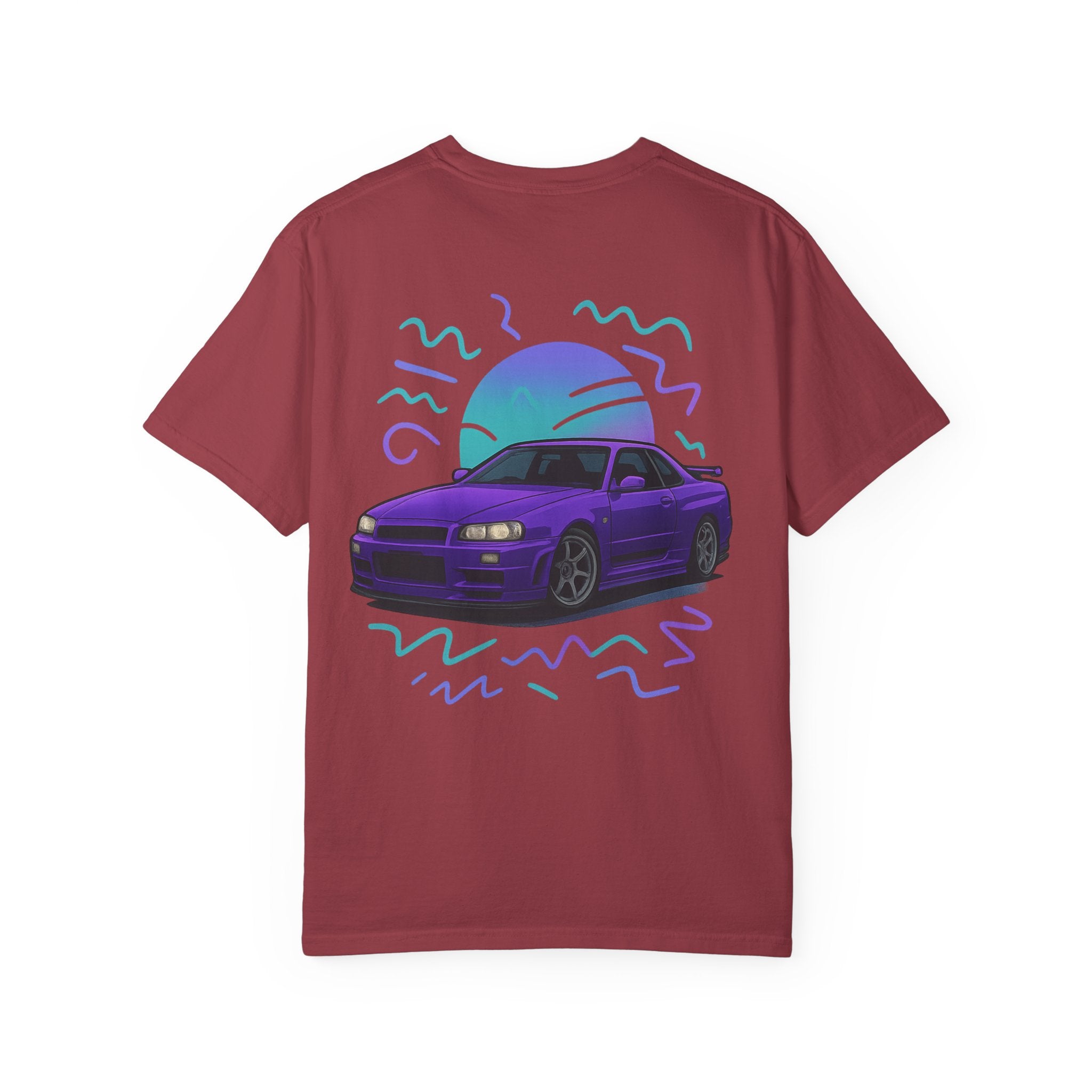A Retro Skyline R34 T-Shirt — Purple JDM Car Graphic Tee