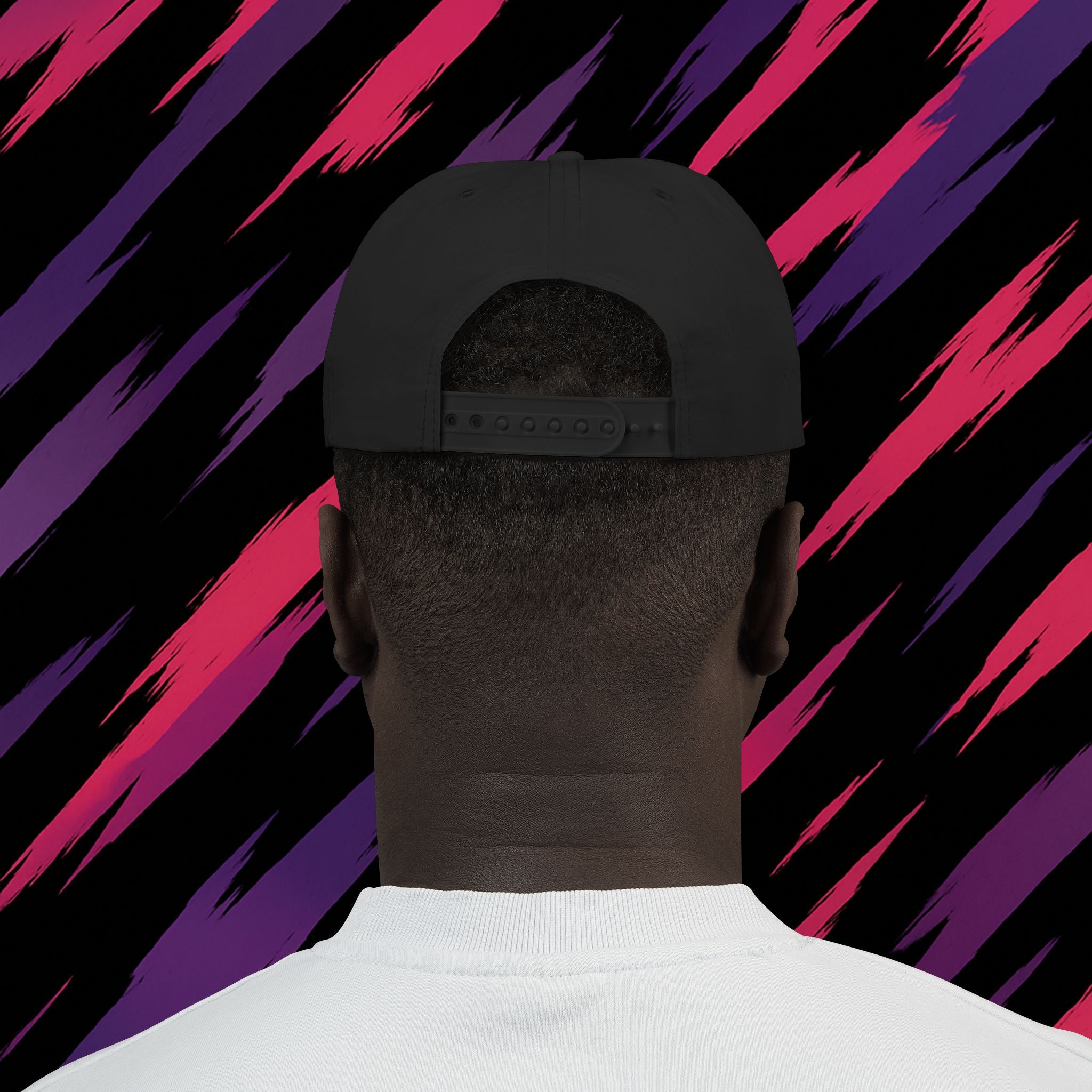 Surf Cap — White Snapback Hat with Pink ‘OUTRAVED’ Flame Logo