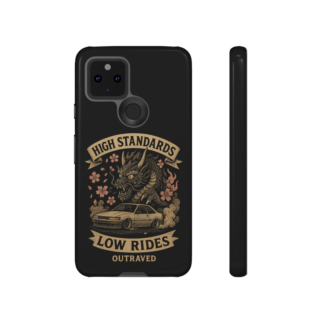 Phone Case — "High Standards Low Rides" Retro Dragon Car Design