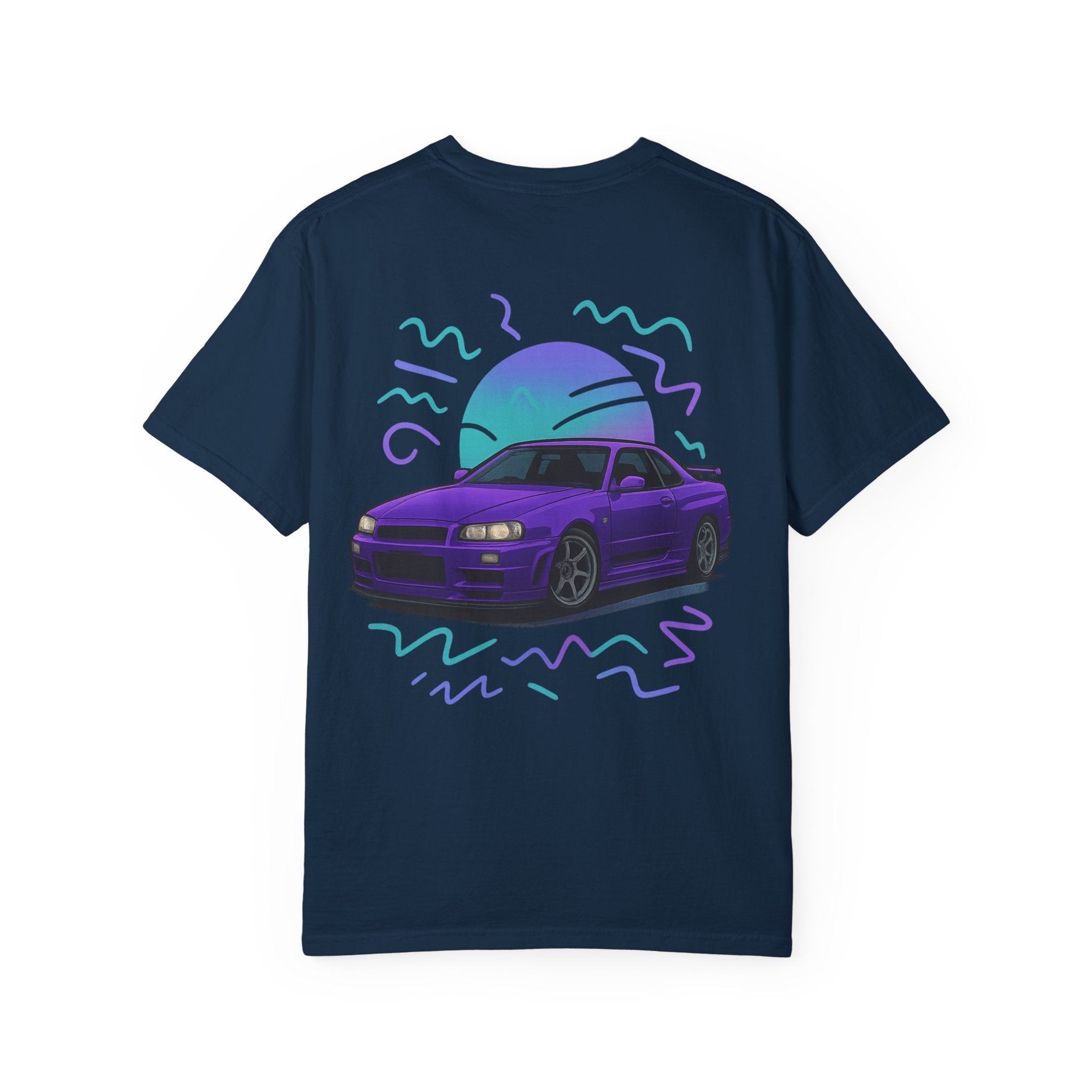 A Retro Skyline R34 T-Shirt — Purple JDM Car Graphic Tee